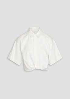FRAME - Cropped twisted twill shirt - White - XL