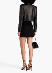 FRAME - Crystal-embellished denim mini skirt - Black - 25