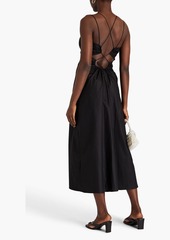 FRAME - Cutout cotton-blend poplin midi dress - Black - M