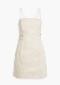 FRAME - Cutout cotton-blend poplin mini dress - White - S