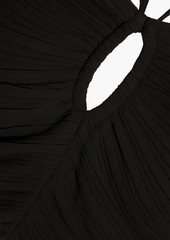 FRAME - Cutout plissé-crepe top - Black - XS