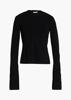FRAME - Cutout stretch-knit sweater - Black - M