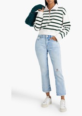 FRAME - Le High Straight cropped distressed high-rise straight-leg jeans - Blue - 24