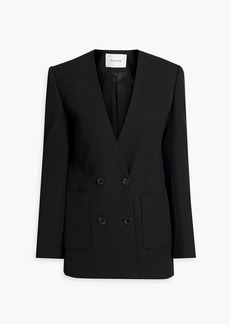 FRAME - Double-breasted twill blazer - Black - S