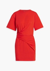 FRAME - Draped cotton-jersey mini dress - Red - XXS