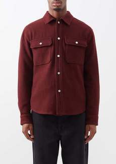 Frame - Flap-pocket Cotton-blend Overshirt - Mens - Burgundy
