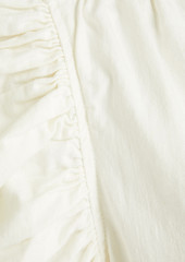 FRAME - Gathered denim mini shirt dress - White - XS