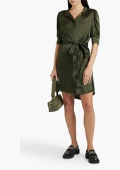 FRAME - Gillian belted silk mini shirt dress - Green - L