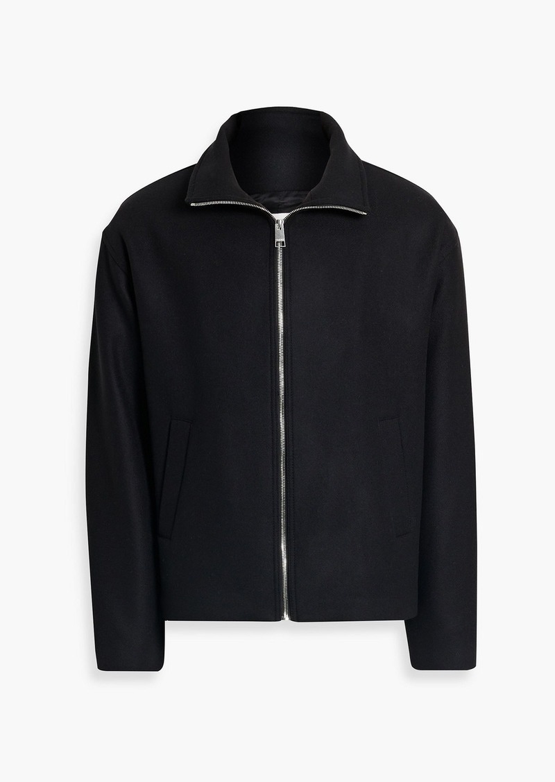 FRAME - Harrington wool-blend felt jacket - Black - S