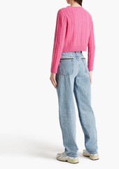 FRAME - Julia Sarr-Jamois crochet-trimmed distressed high-rise boyfriend jeans - Blue - 25