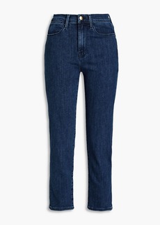 FRAME - Kinley cropped high-rise straight-leg jeans - Blue - 24
