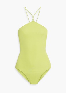 FRAME - Knotted jersey bodysuit - Green - XS