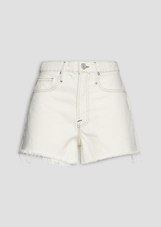 FRAME - Le Brigitte frayed denim shorts - White - 23