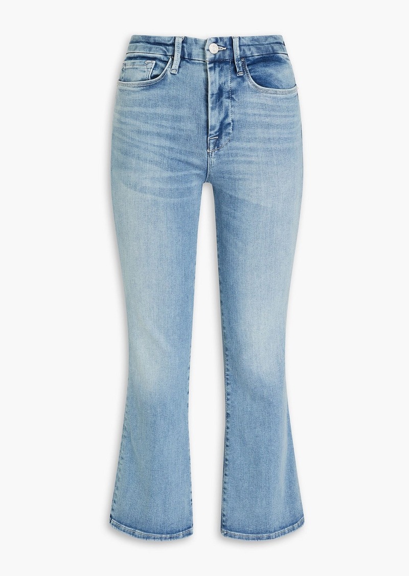 FRAME - Le One Crop Mini Boot faded high-rise bootcut jeans - Blue - 0