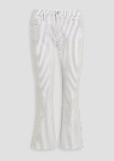 FRAME - Le Crop Mini Boot striped mid-rise bootcut jeans - White - 24