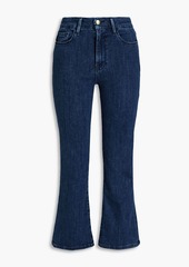 FRAME - Kinley cropped high-rise kick-flare jeans - Blue - 23