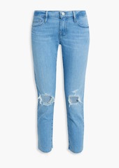 FRAME - Le Garcon cropped distressed boyfriend jeans - Blue - 2