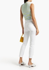 FRAME - Le High cropped distressed high-rise skinny jeans - White - 25