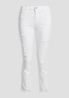 FRAME - Le High cropped distressed high-rise skinny jeans - White - 23