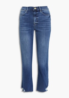 FRAME - Le High distressed high-rise straight-leg jeans - Blue - 24