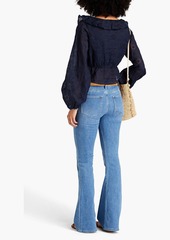 FRAME - Le High Flare distressed high-rise flared jeans - Blue - 24