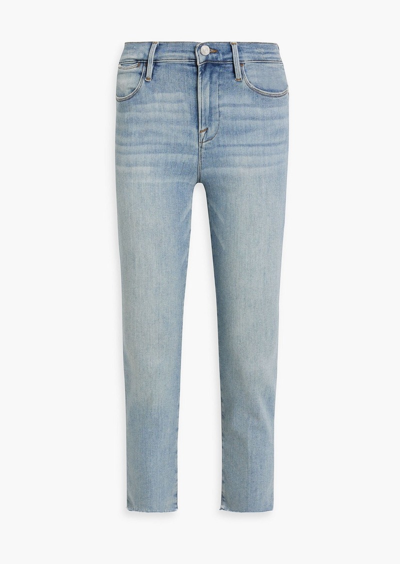 FRAME - Le High Straight cropped high-rise slim-leg jeans - Blue - 32