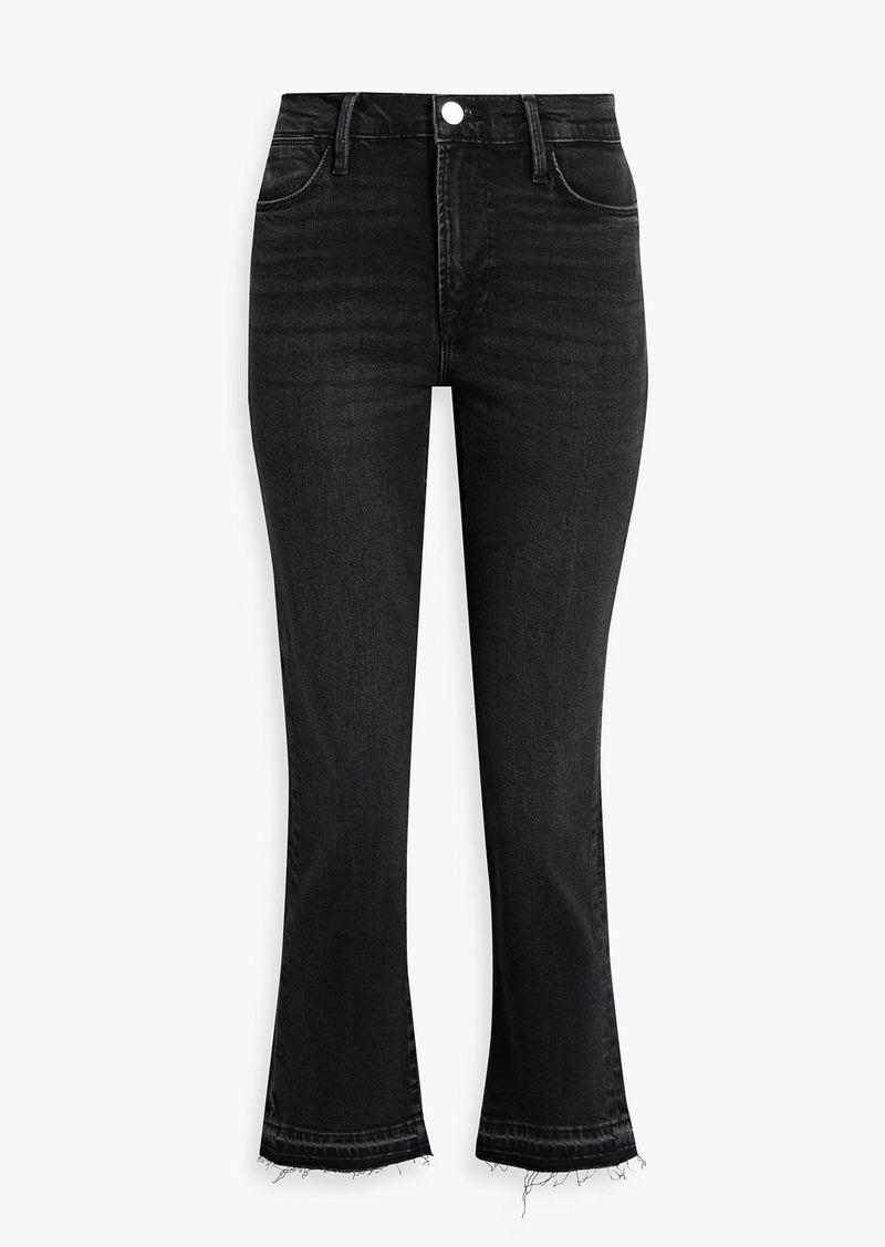 FRAME - Le High Straight cropped high-rise straight-leg jeans - Black - 23