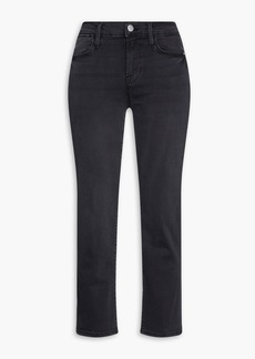 FRAME - Le High Straight cropped high-rise straight-leg jeans - Gray - 24