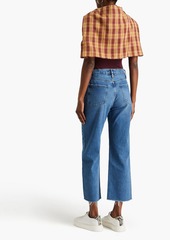 FRAME - Le Jane Crop cropped high-rise straight-leg jeans - Blue - 32