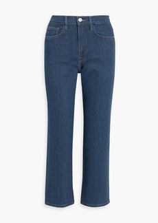 FRAME - Le Jane Crop pinstriped high-rise straight-leg jeans - Blue - 25