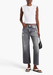 FRAME - Le Jane cropped distressed high-rise straight-leg jeans - Gray - 31