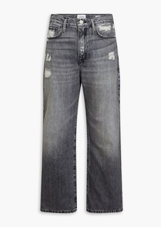 FRAME - Le Jane cropped distressed high-rise straight-leg jeans - Gray - 31