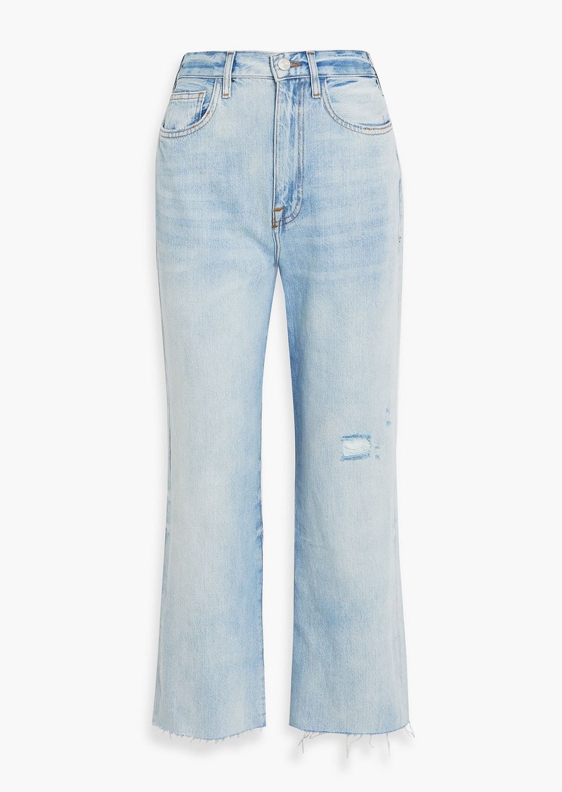FRAME - Le Jane distressed high-rise straight-leg jeans - Blue - 23