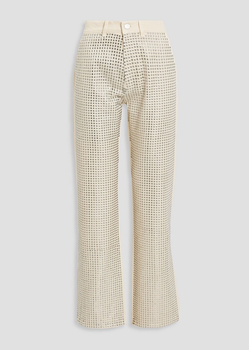 FRAME - Le Jane studded high-rise straight-leg jeans - White - 25