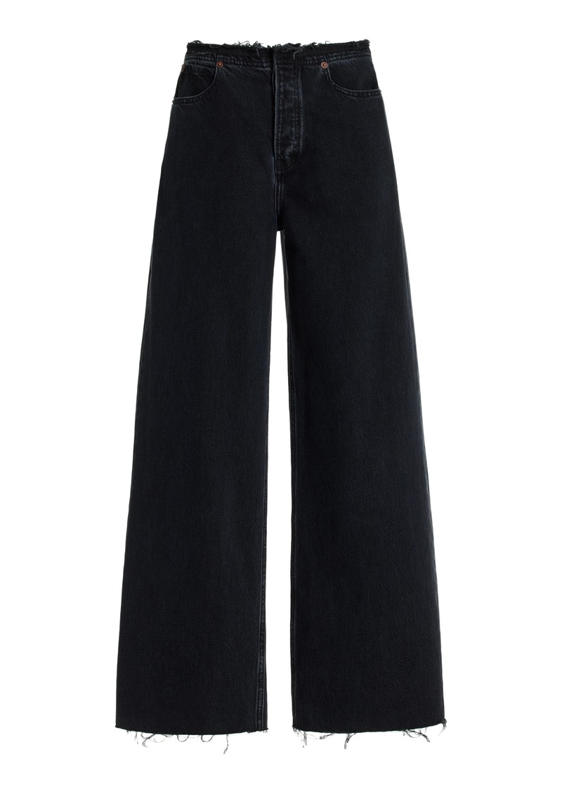 FRAME - Le Low Baggy Rigid Wide-Leg Jeans - Black - 27 - Moda Operandi