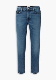 FRAME - Le Noveau cropped high-rise straight-leg jeans - Blue - 30
