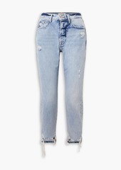 FRAME - Le Original cropped distressed high-rise straight-leg jeans - Blue - 23