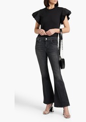 FRAME - Le Pixie High faded high-rise flared jeans - Black - 23