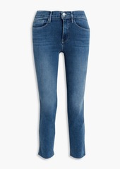 FRAME - Le Pixie Sylvie cropped mid-rise slim-leg jeans - Blue - 28