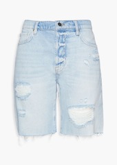 FRAME - Le Slouch Bermuda distressed denim shorts - Blue - 23