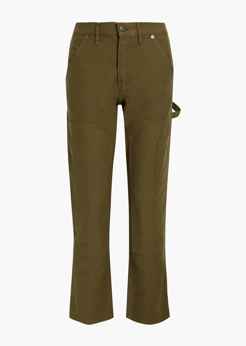 FRAME - Le Slouch cotton-canvas straight-leg pants - Green - 26