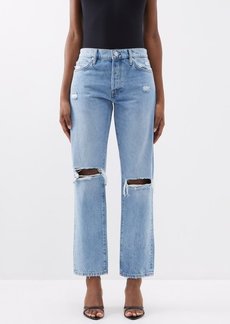 Frame - Le Slouch Distressed Jeans - Womens - Light Denim