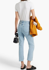 FRAME - Le Super High cropped distressed high-rise bootcut jeans - Blue - 23