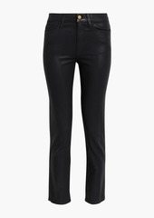FRAME - Le Sylvie coated high-rise slim-leg jeans - Black - 23