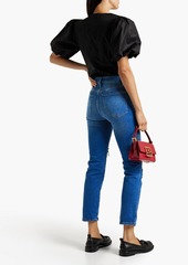 FRAME - Le Sylvie Slender distressed high-rise slim-leg jeans - Blue - 23