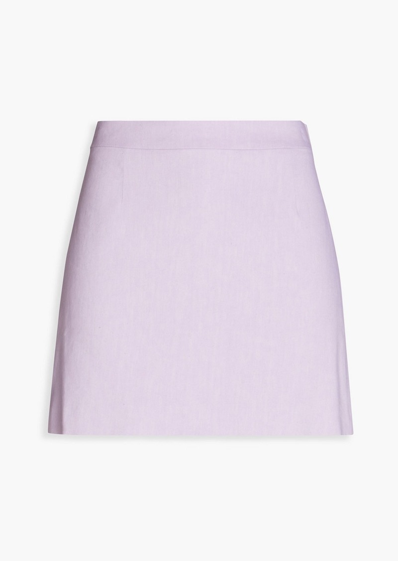 FRAME - Linen-blend twill mini skirt - Purple - US 8