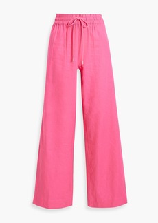 FRAME - Linen-blend wide-leg pants - Pink - XS