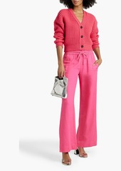 FRAME - Linen-blend wide-leg pants - Pink - XS