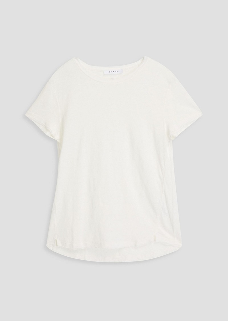 FRAME - Linen-jersey T-shirt - White - XXS