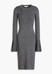 FRAME - Metallic ribbed-knit dress - Black - L